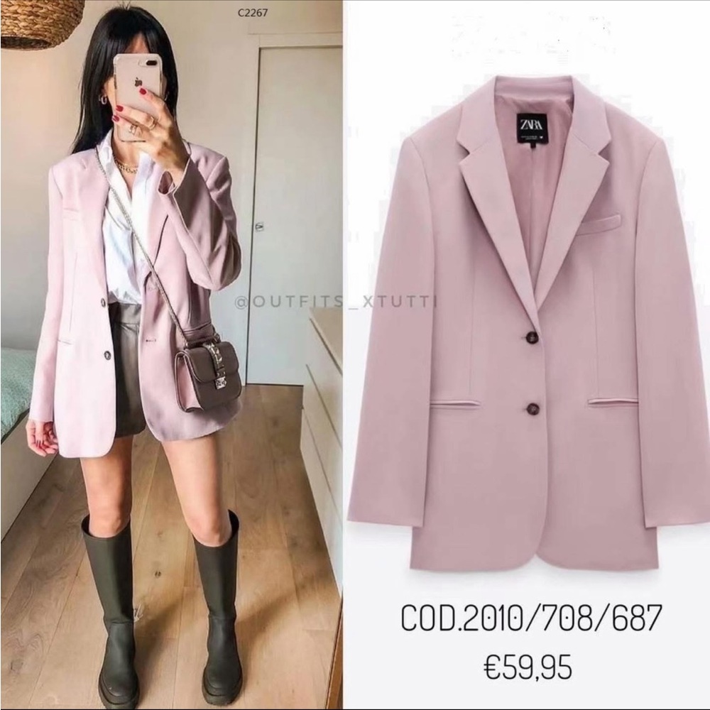 Zara Women's Light Pink Blazer